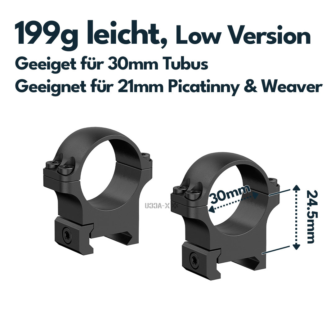 Vector Optics Stahl-Montage für 30mm Tubus, 21mm Picatinny/Weaver in verschiedenen Höhen