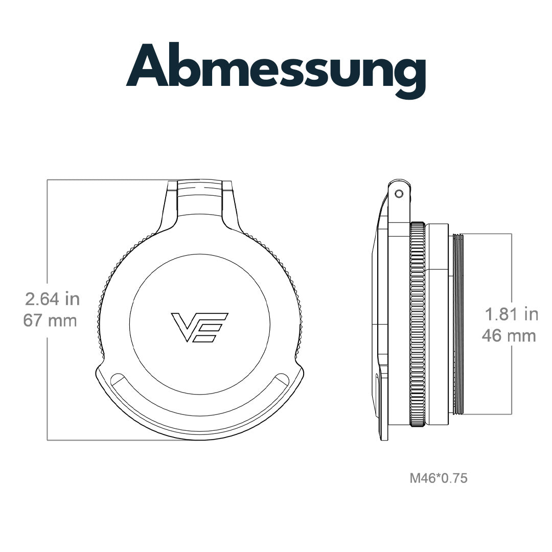 Vector Optics SCFC-MO44 Aluminium Flip-Up Cap für Contintal Objektiv 44mm