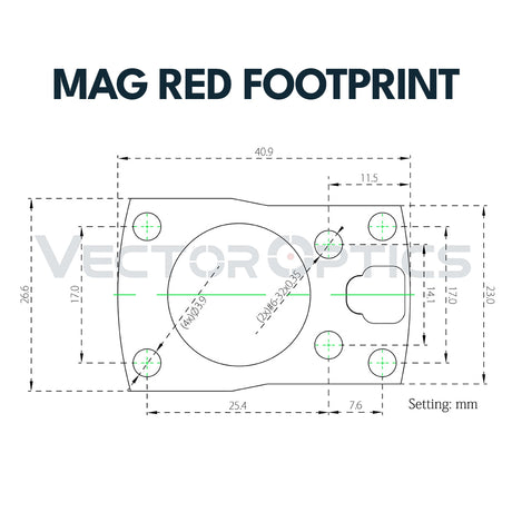 Vector Optics SCFRM-11 Montage aus Polymer mit MAG (SHIELD) Footprint, 21mm Picatinny, h=28mm