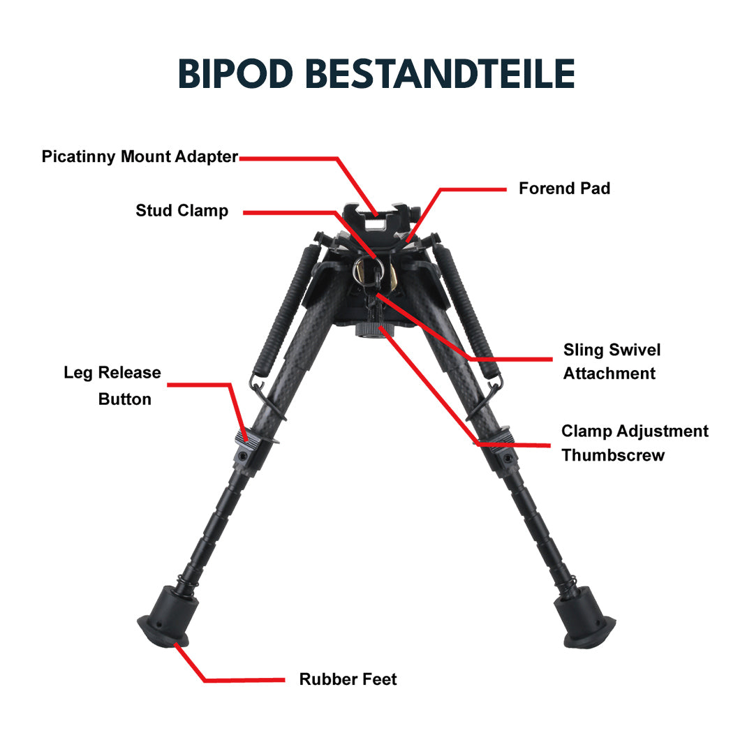 Vector Optics Rokstad Swivel Bipod aus Kohlenstoff und Aluminium in verschiedenen Höhen