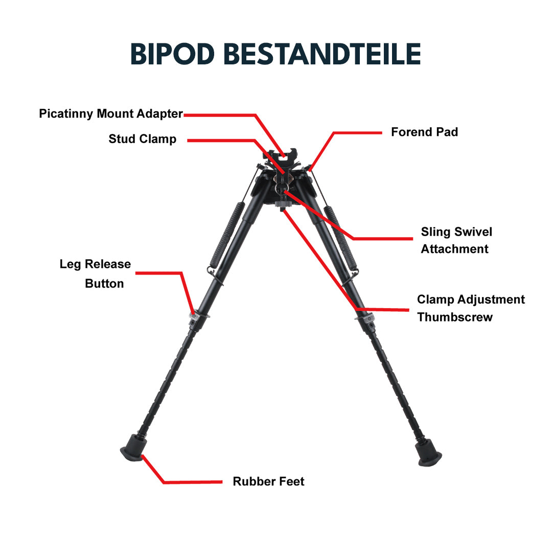 Vector Optics Rokstad Swivel Bipod aus Aluminium in verschiedenen Höhen