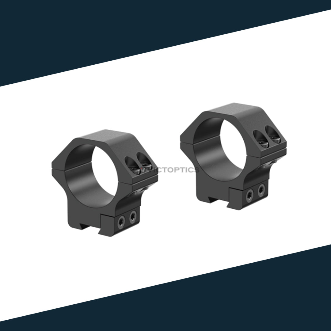 Victoptics Montageringe aus Aluminium für 11mm Schiene und 30mm Tubus aus Aluminium in verschiedenen Höhen