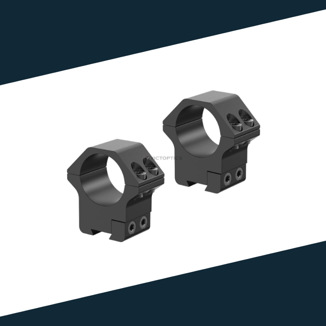 Victoptics Montageringe aus Aluminium für 11mm Schiene und 25,4mm Tubus aus Aluminium in verschiedenen Höhen