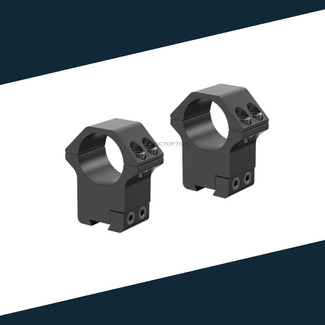 Victoptics Montageringe aus Aluminium für 11mm Schiene und 25,4mm Tubus aus Aluminium in verschiedenen Höhen