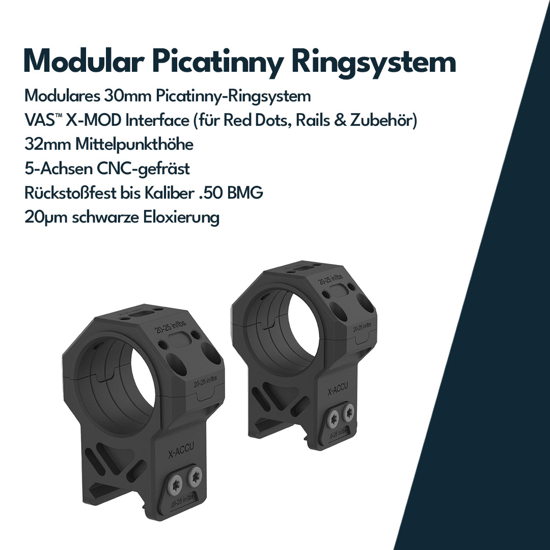 Vector Optics XASR-3073 30mm X-MOD 1.25'' Modular Picatinny Rings h=32mm