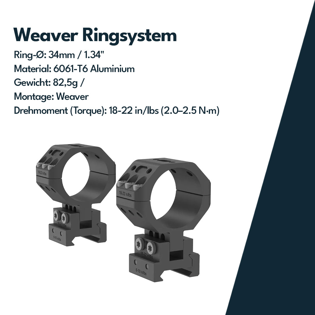 Vector Optics XASR-3451 Höhenverstellbare Ringe 34mm Tubus, 21mm Weaver