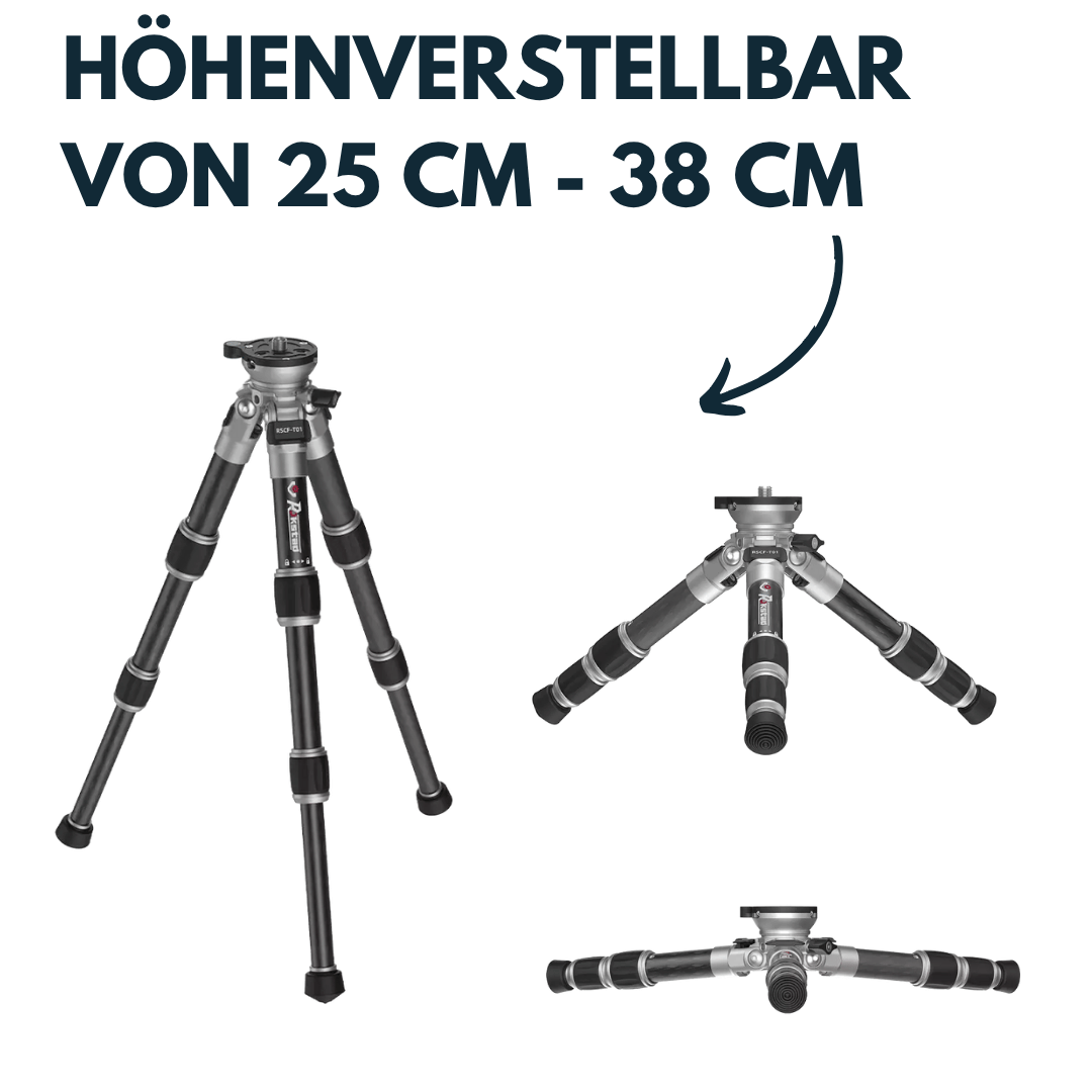 Vector Optics RSCF-T01 Rokstad 25-38cm Tripod Stativ aus Carbonfaser