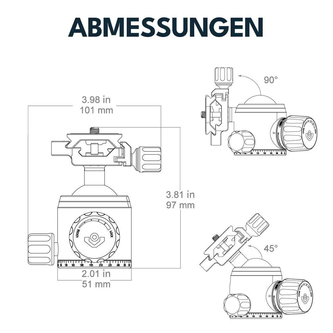 Vector Optics RSRH-01 38mm Kugelkopf für Stativ RSCF-T01