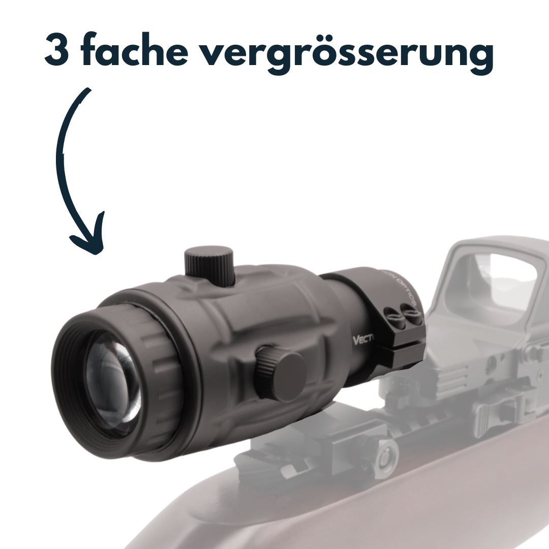 Vector Optics SCOT-07 3x Vergrößerer (Magnifier) für Rotpunktvisiere Arretierbare Kippfunktion Vector Optics