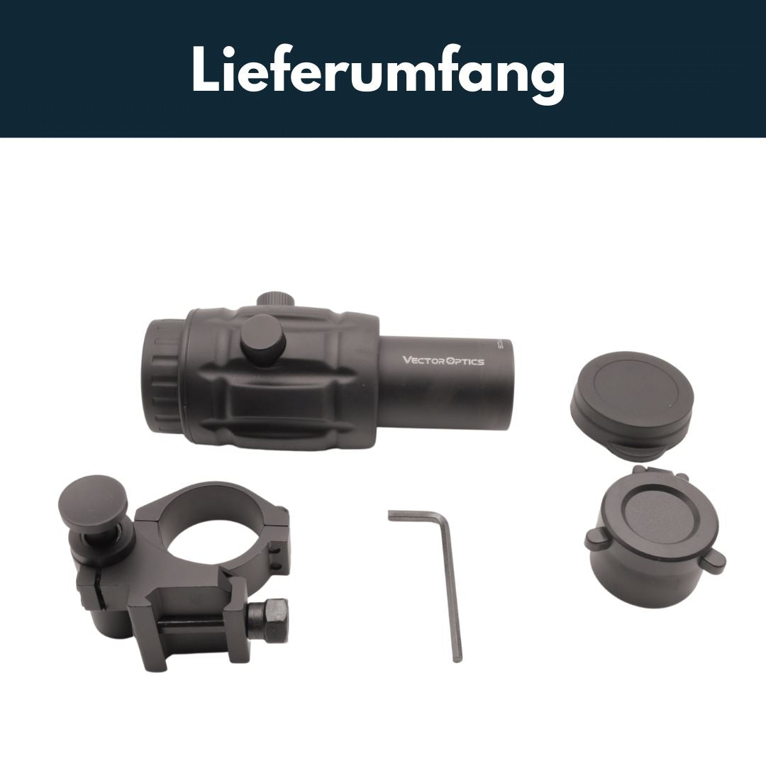 Vector Optics SCOT-07 3x Vergrößerer (Magnifier) für Rotpunktvisiere Arretierbare Kippfunktion Vector Optics