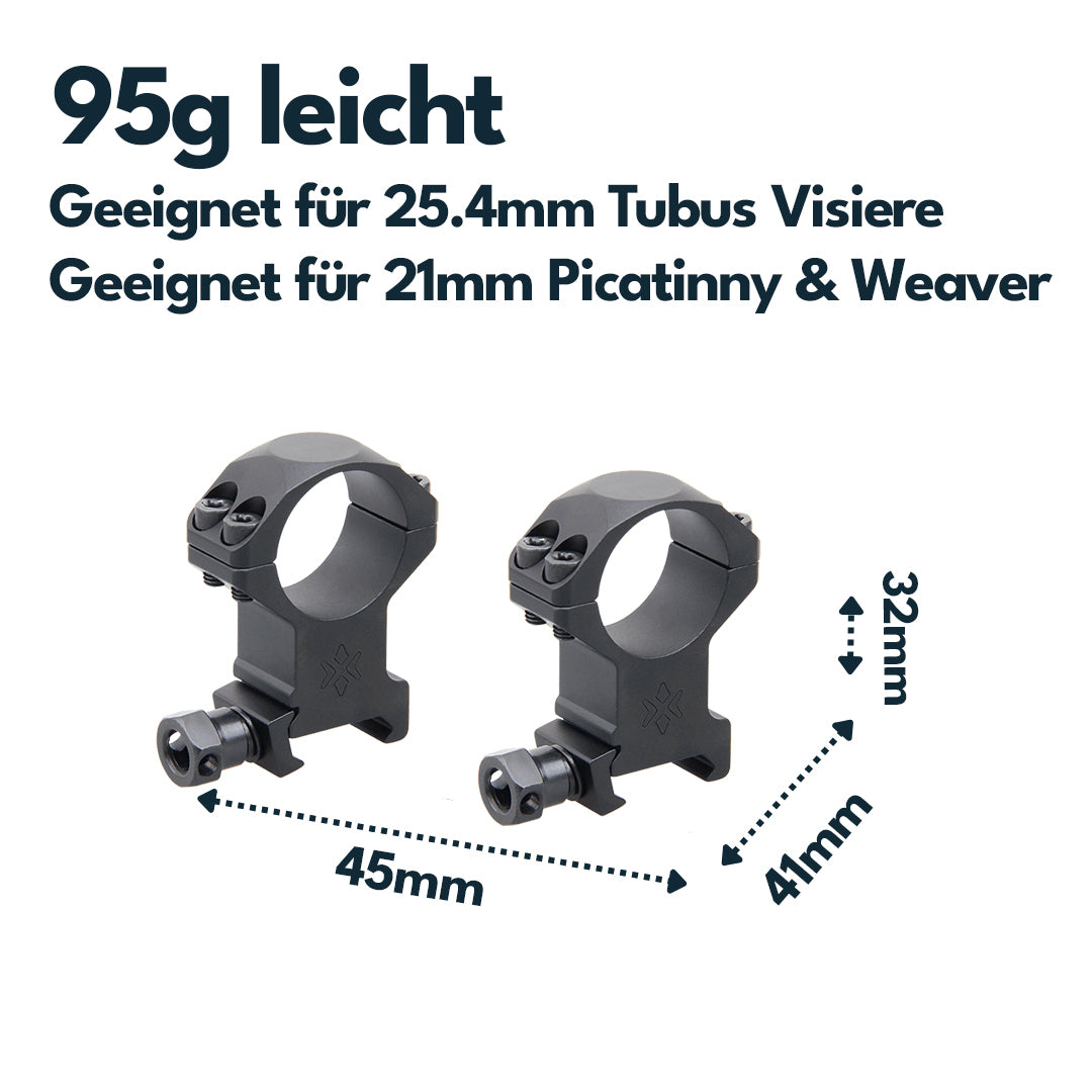 Vector Optics XASR-2502 X-Accu Montage für 25,4mm Tubus, 21mm Picatinny, h=32mm