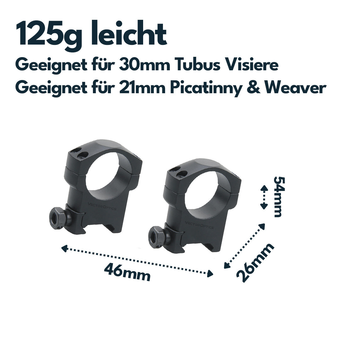 Vector Optics SCTM-08 Montage für 30mm Tubus, 21mm Picatinny, h=31mm