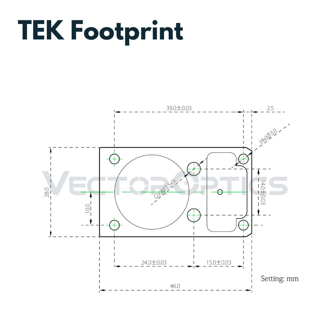 VECTOR OPTICS SCFRM-04 TEK Footprint Dovetail Montage passend für SCRD-19II -35 -40 Montagen Vector Optics