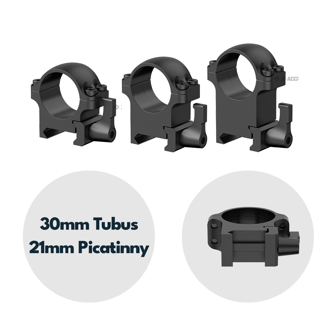 Vector Optics Stahl-Schnellmontage für 25,4mm Tubus, 21mm Picatinny/Weaver in verschiedenen Höhen