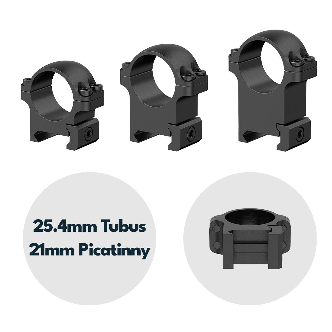 Vector Optics XASR-S01 X-Accu Stahl-Montage für 25,4mm Tubus und 21mm Picatinny/Weaver in verschiedenen Höhen