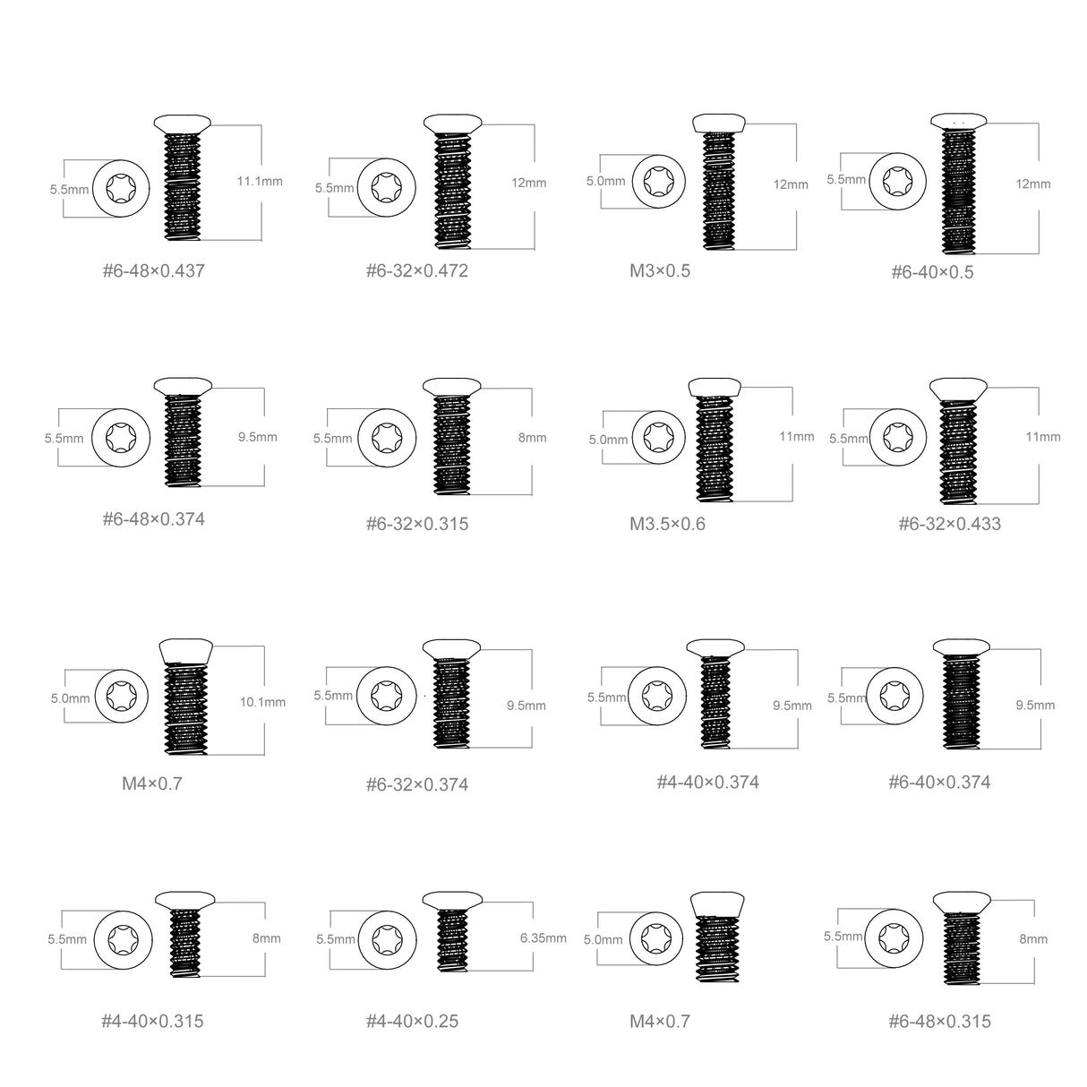 Vector Optics SCTK-07 Schraubenset für Reflexvisiere