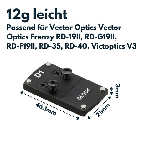 VECTOR OPTICS SCRDM-01 Montage für Glock passend für Mini-Reddot Montagen Vector Optics 