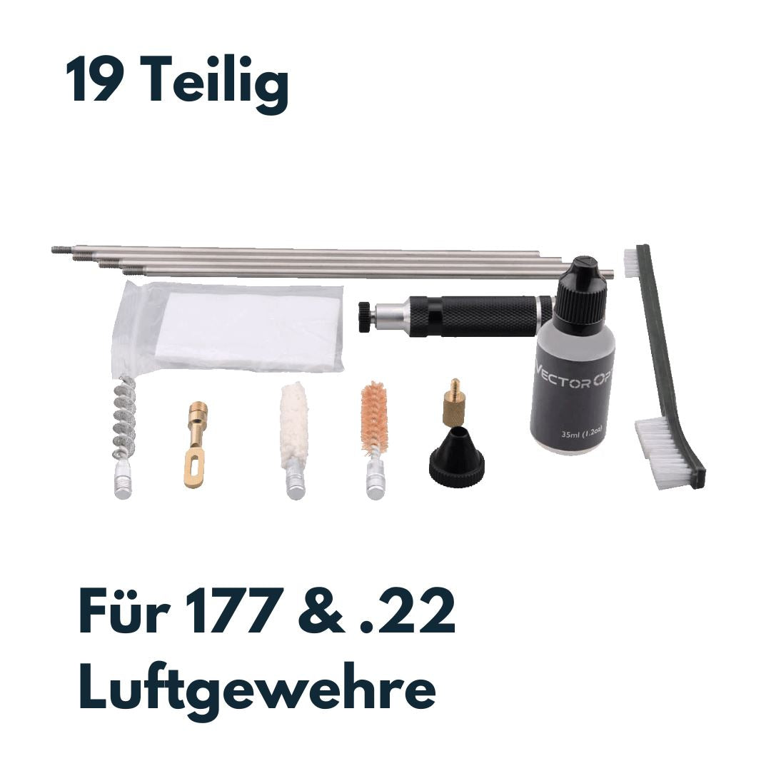 Vector Optics SCCK-10 Gunpany 19 Teile Waffenreinigungsset für Luftgewehre .177 und .22 Waffenpflege & Werkzeug Vector Optics