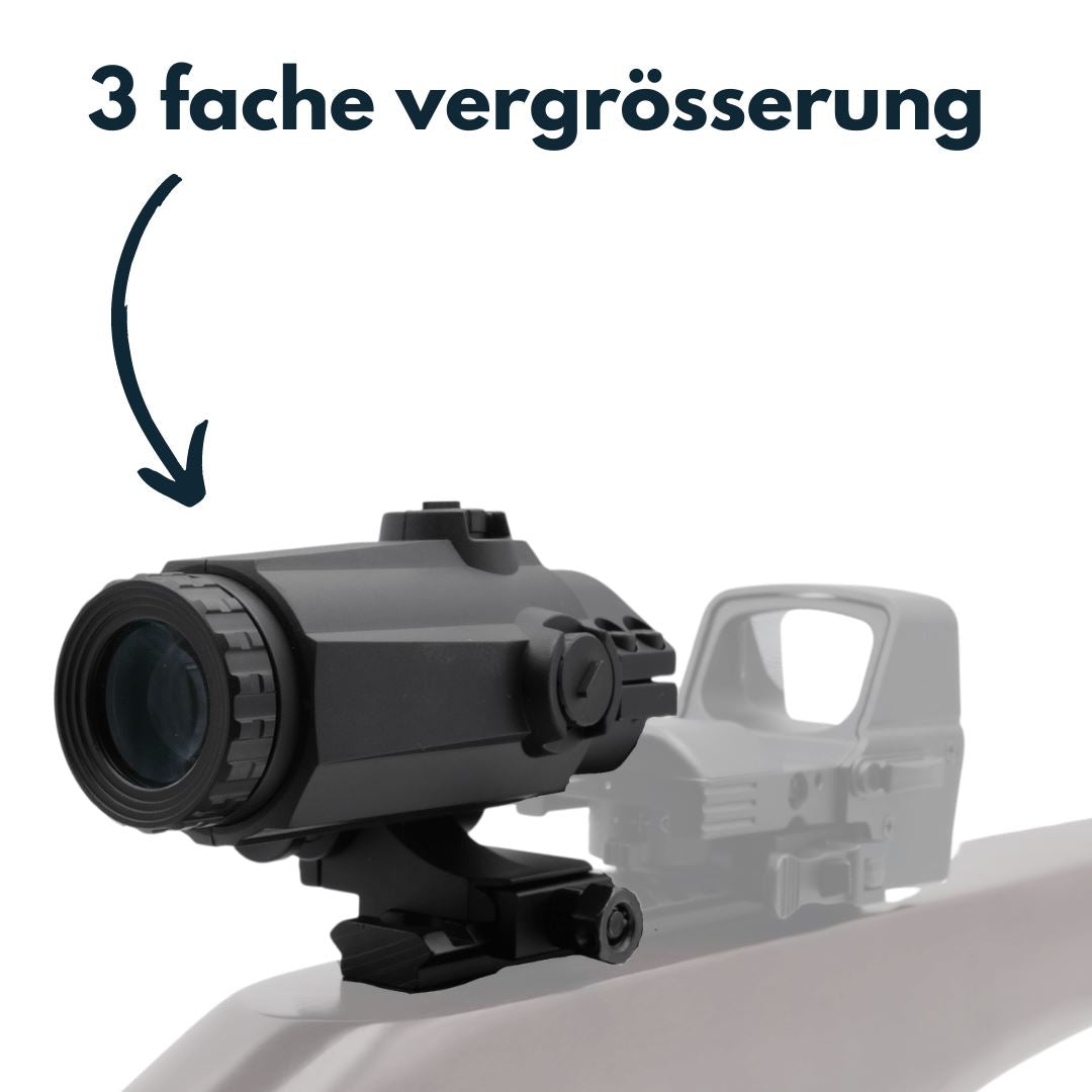 Vector Optics SCMF-31 3x22 Vergrößerer (Magnifier) MIL für Rotpunktvisiere Arretierbare Kippfunktion Vector Optics