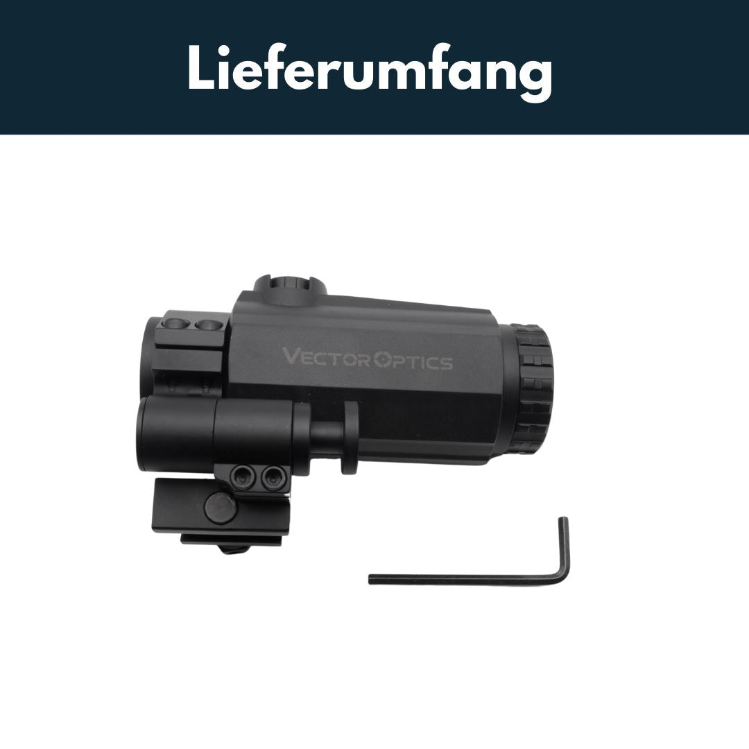 Vector Optics SCMF-31 3x22 Vergrößerer (Magnifier) MIL für Rotpunktvisiere Arretierbare Kippfunktion Vector Optics