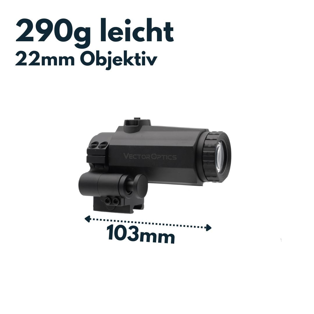 Vector Optics SCMF-31 3x22 Vergrößerer (Magnifier) MIL für Rotpunktvisiere Arretierbare Kippfunktion Vector Optics