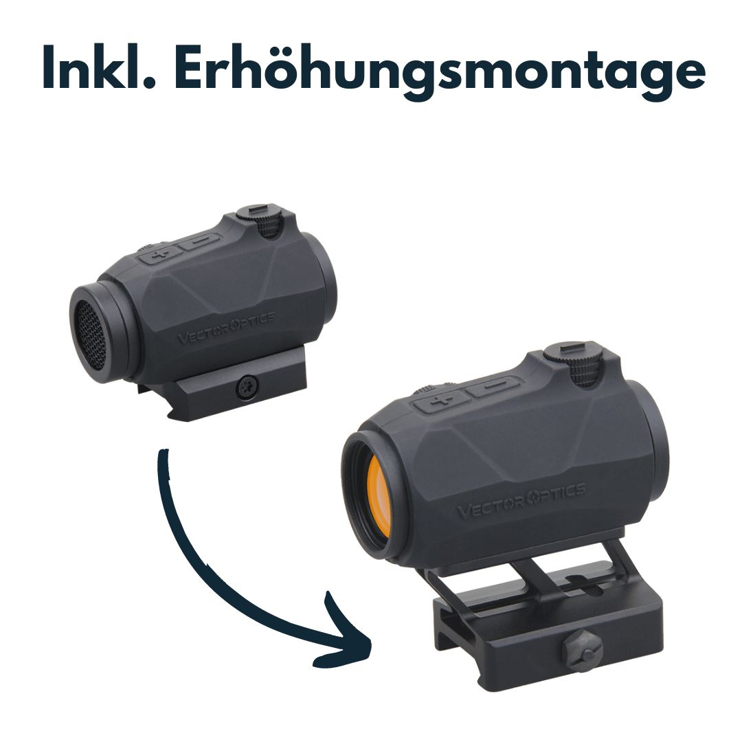 Vector Optics SCRD-60 Maverick 1x20 Mini GenIV Rotpunktvisier MIL Leuchtpunktvisier Vector Optics