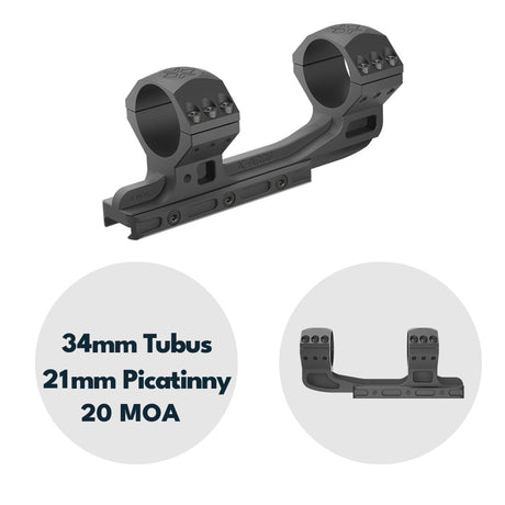 Vector Optics XASR-3015 X-Accu Cantilever Blockmontage mit 20MOA Vorneigung für 34mm Tubus, 21mm Picatinny, h= 40mm