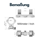Vector Optics SCTM-57 X-Accu Blockmontage für 34mm Tubus, 21mm Picatinny, h=40mm