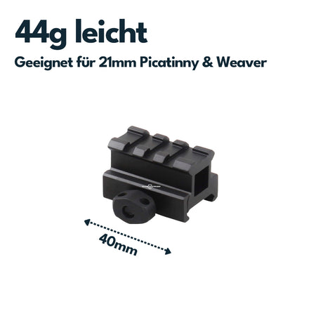 Vector Optics SCRA-59 21mm Picatinny Raiser Montage, l=40mm, h= 21mm