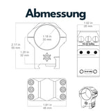 Vector Optics XASR-3052 X-Accu Montage für 30mm Tubus, 21mm Picatinny, h= 32mm