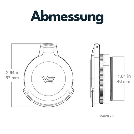 Vector Optics SCFC-MO44 Aluminium Flip-Up Cap für Contintal Objektiv 44mm