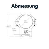 Vector Optics XASR-3471 34mm X-MOD 0.95'' Modular Picatinny Rings h=24mm
