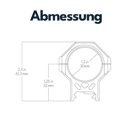 Vector Optics XASR-3073 30mm X-MOD 1.25'' Modular Picatinny Rings h=32mm
