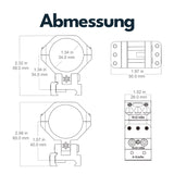 Vector Optics XASR-3451 Höhenverstellbare Ringe 34mm Tubus, 21mm Weaver