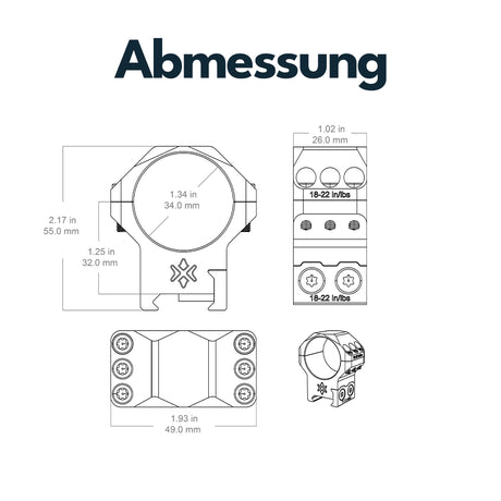 Vector Optics XASR-3453 Montageringe für 34mm Tubus und 21mm Picatinny