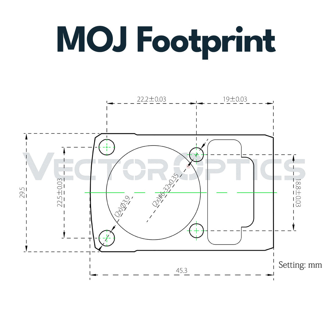 Vector Optics SCFRM-02 45° Montage mit MOJ (RMR) Footprint für 21mm Picatinny