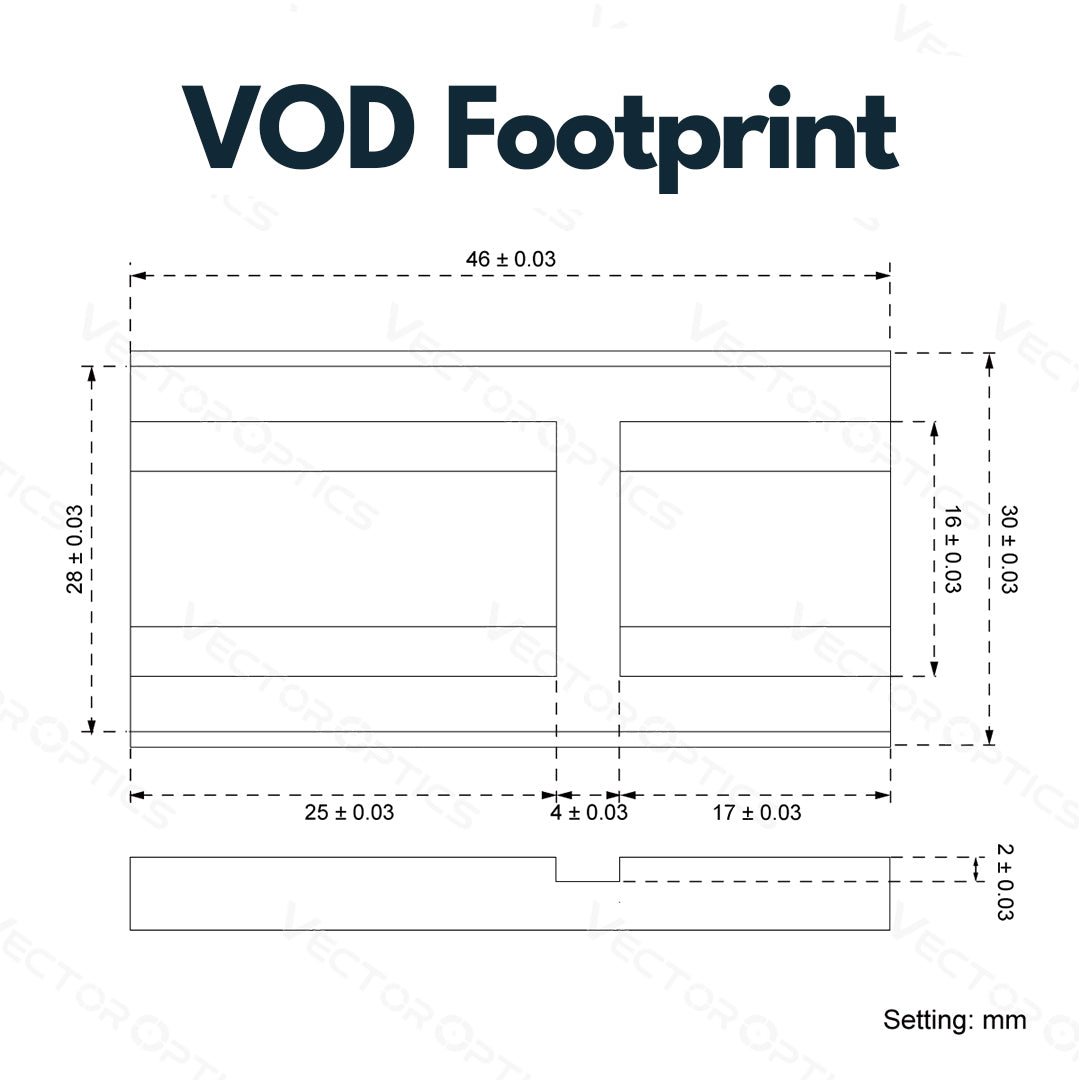 Vector Optics SCFRM-17 Montage mit VOD (Aimpoint) Footprint für 11mm Dovetail, h=6mm