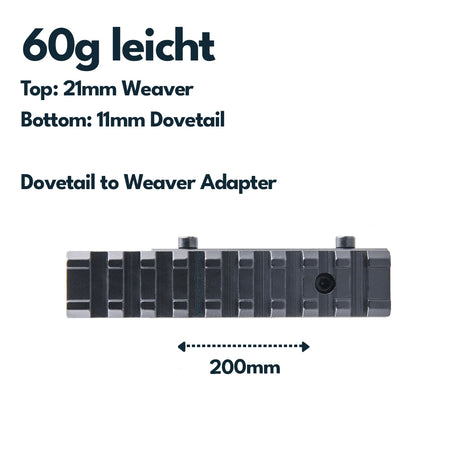Vector Optics SCRA-31 Adapter von 11mm Dovetail zu 21mm Picatinny, l=100mm