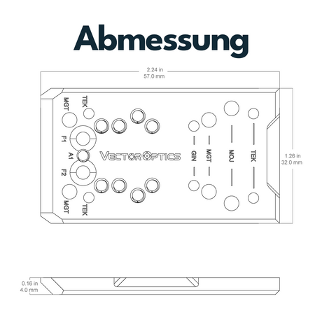 Vector Optics SCFRM-GK11 4in1 Glock Montage für Reflexvisiere mit MOJ, TEK, GIN & MGT Footprint
