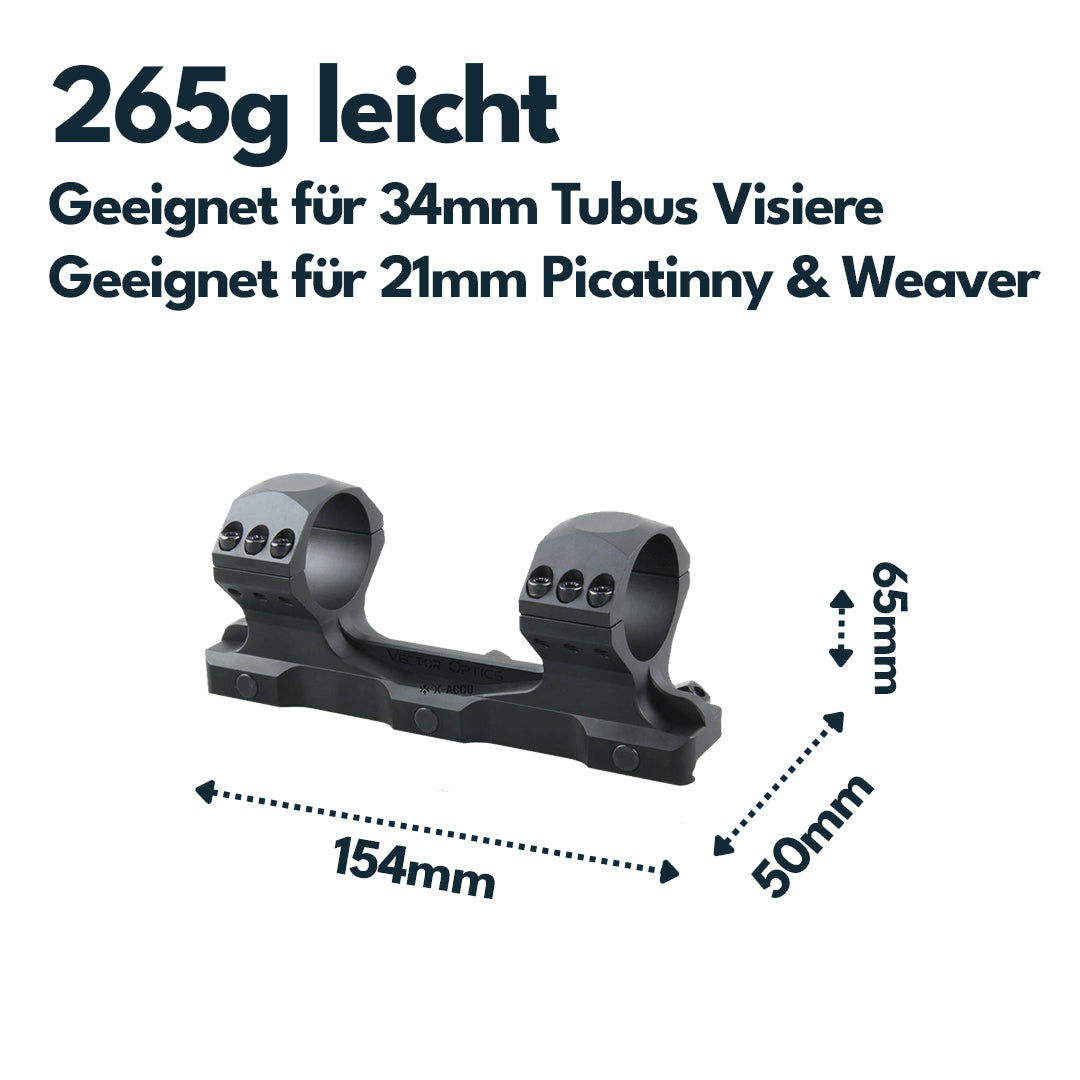 Vector Optics SCTM-57 X-Accu Blockmontage für 34mm Tubus, 21mm Picatinny, h=40mm