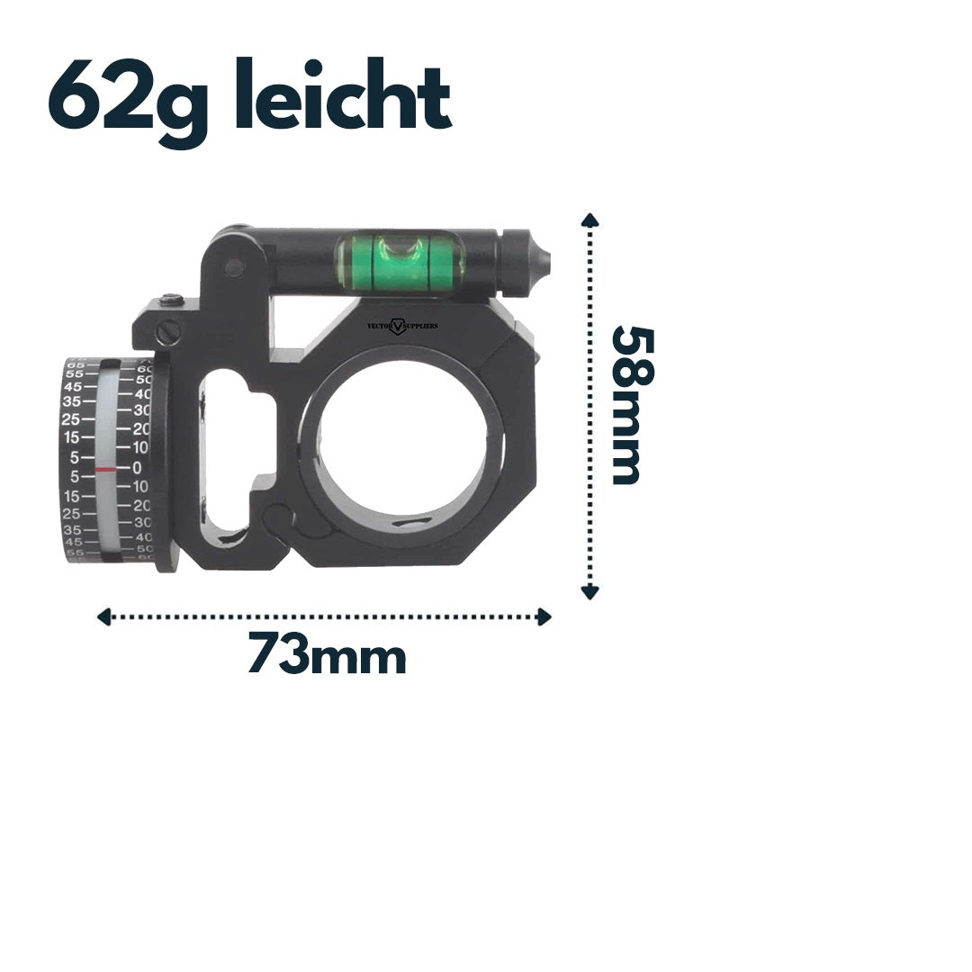 Vector Optics SCACD-11 Wasserwaage mit Neigungsanzeige zur Montage am 30 / 25,4mm Tubus