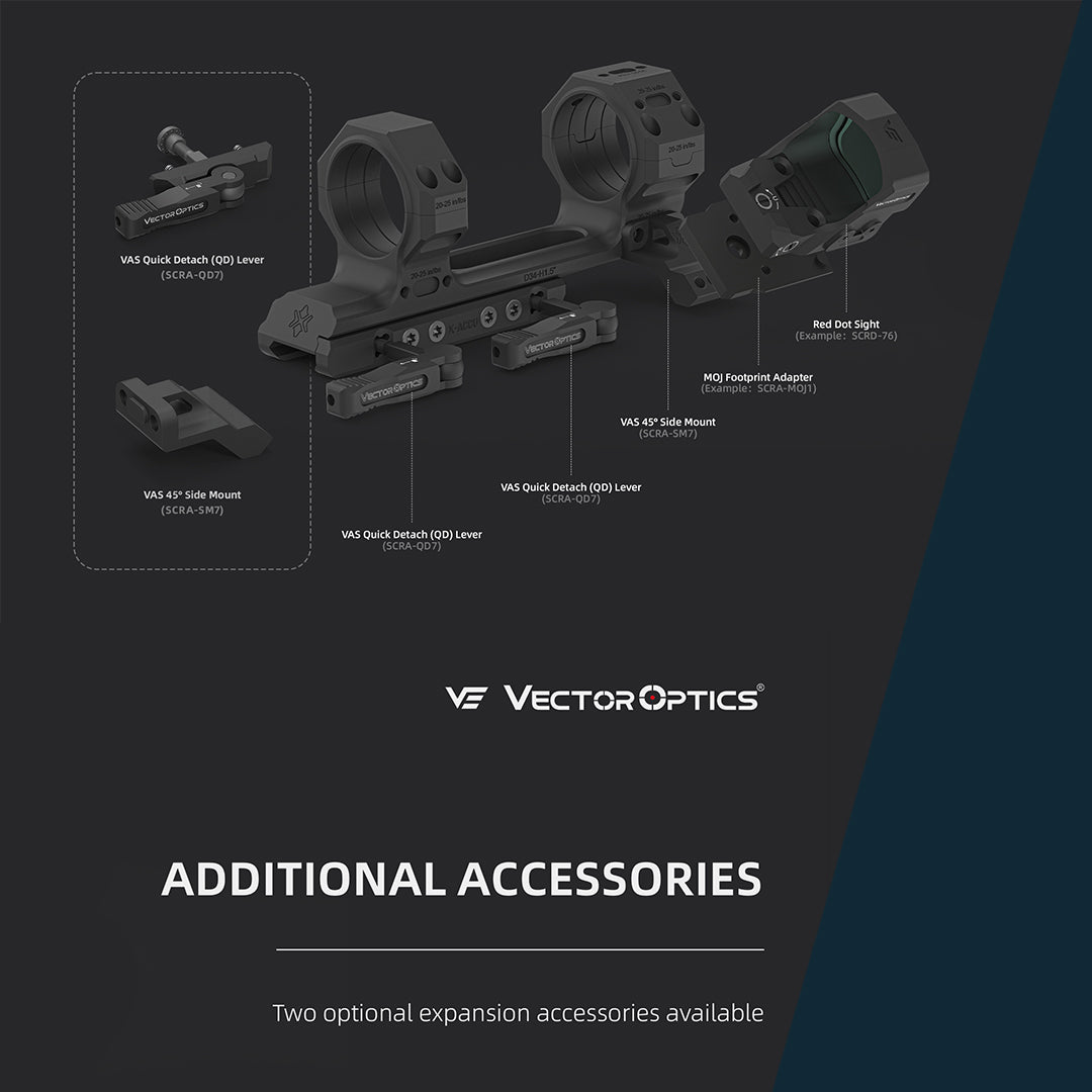 Vector Optics XASR-3476 34mm X-MOD 1.5'' One Piece Extended Picatinny Mount h=38mm