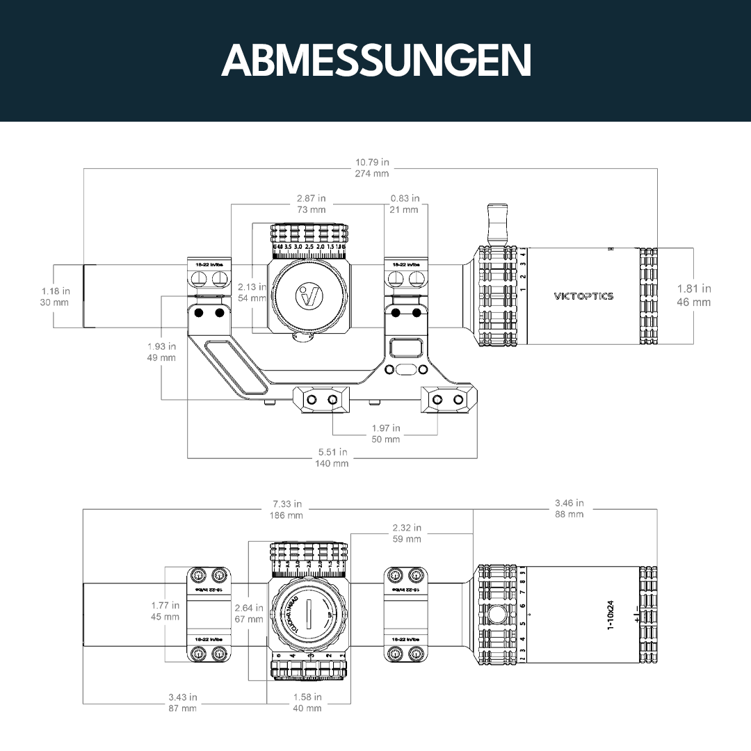Victoptics OPSL137 S10 1-10x24 mit Blockmontage