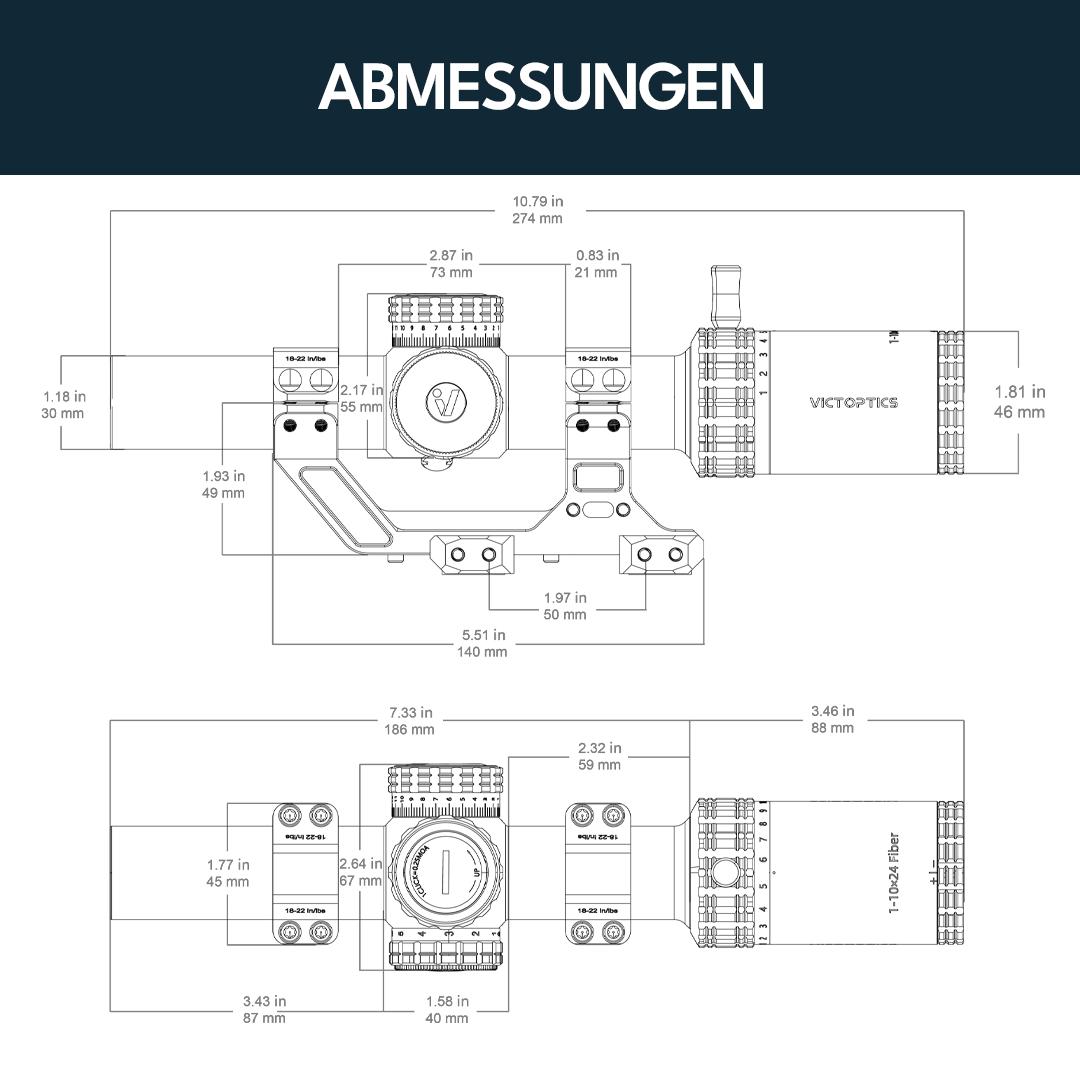 Victoptics OPSL139 S10 1-10x24I mit Blockmontage
