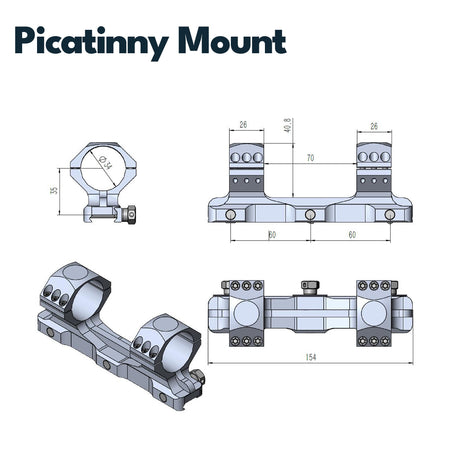 Vector Optics SCTM-61 X-Accu Blockmontage für 34mm Tubus, 21mm Picatinny, 20MOA Vorneigung, h=35mm