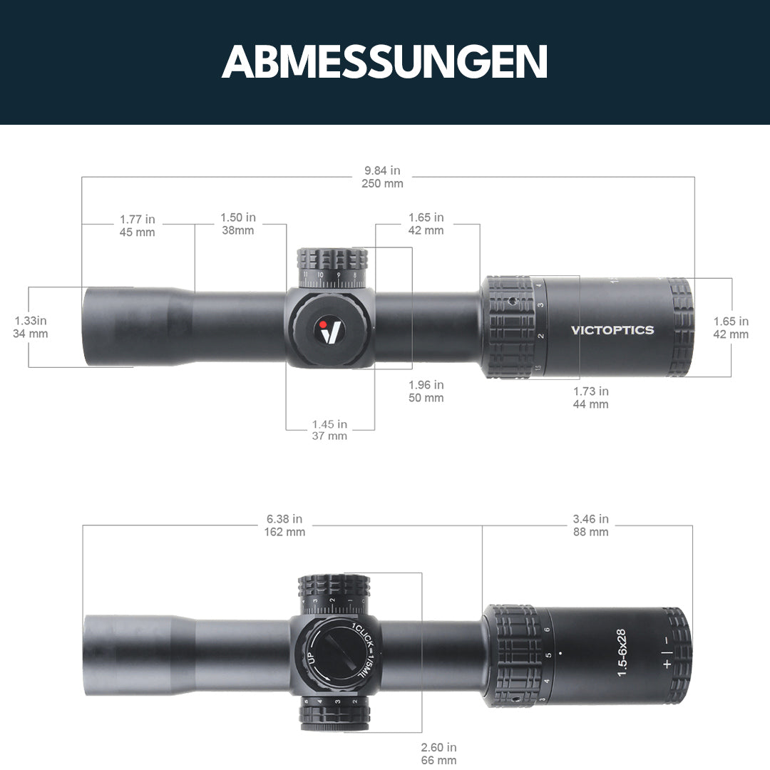 VICTOPTICS S4 1.5-6x28 光学機器 VictOptics S4 1.5-6x28 Scope – airsoft, ASG, militaria