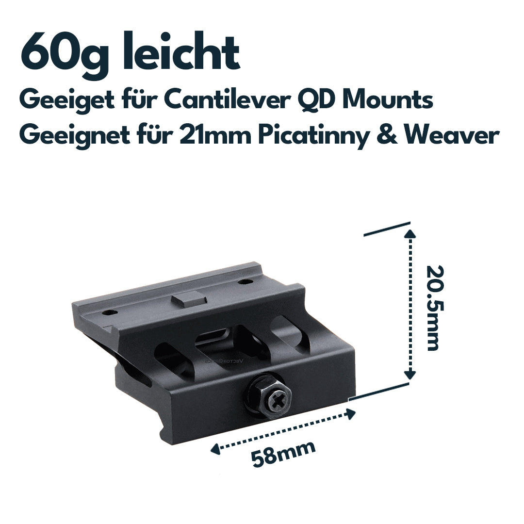 Vector Optics MAV-QD10 Schnellmontage für Aimpoint Micro Footprint, 21mm Picatinny, h=20,5mm