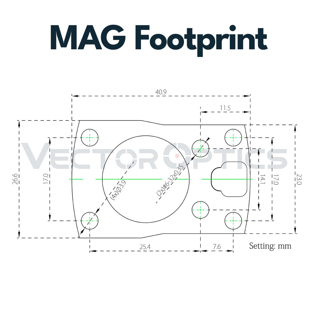 Vector Optics SCRA-73 Montage mit MAG (SHIELD) Footprint, 21mm Picatinny, h=28mm