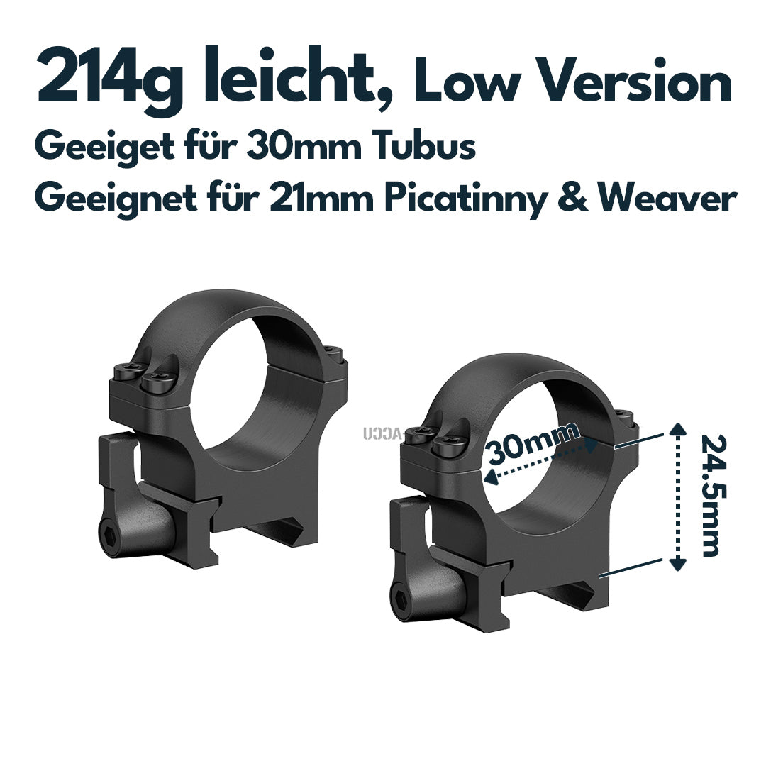 Vector Optics Stahl-Schnellmontage für 30mm Tubus, 21mm Picatinny/Weaver in verschiedenen Höhen