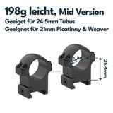 Vector Optics XASR-S01 X-Accu Stahl-Montage für 25,4mm Tubus und 21mm Picatinny/Weaver in verschiedenen Höhen